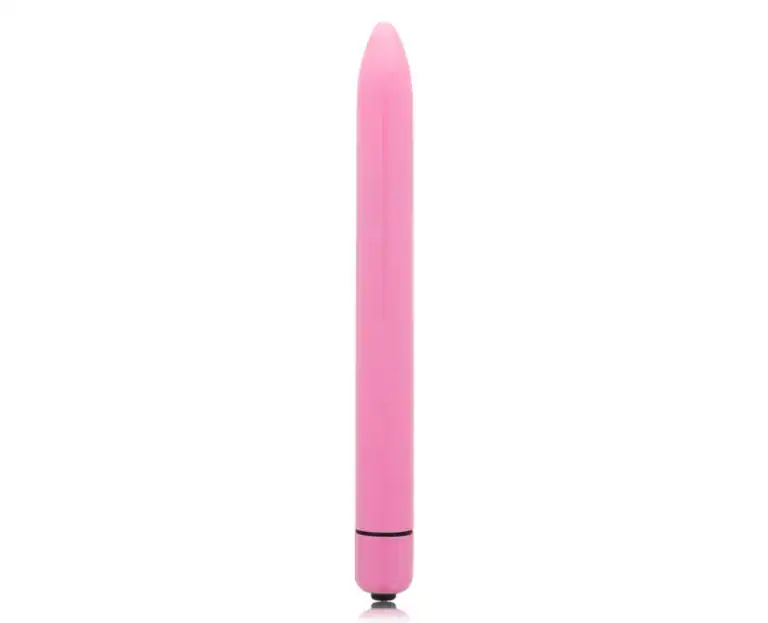 Vibrator Slim Glossy, 1 Viteză Silențioasă, Rezistent la Apă, 16,5 cm – Roz