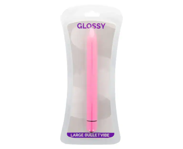 Vibrator Slim Glossy, 1 Viteză Silențioasă, Rezistent la Apă, 16,5 cm – Roz