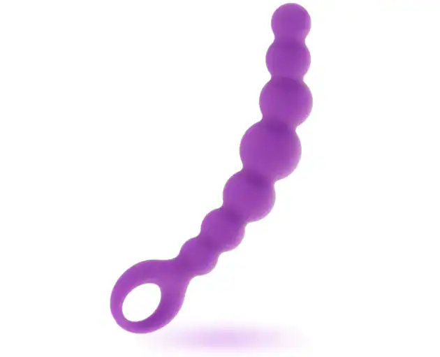Lanț Anal Intense Max Liliac, 8 Bile din Silicon Medical, 18,5 cm