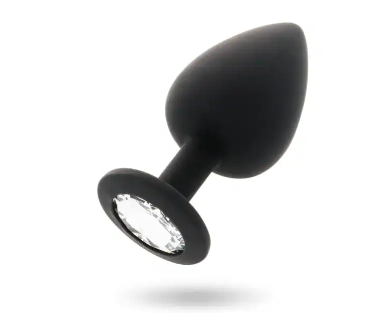 Dop Anal Shelki S, Silicon Medical Premium, Bază Diamant, 7,2 cm – Negru