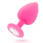 Dop Anal Shelki M, Silicon Medical Premium, Bază Diamant, 8 cm, roz