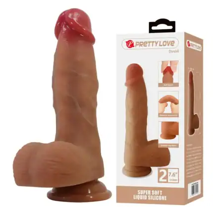 Dildo realist Duvall Pretty Love 19,3 cm cu ventuză, silicon