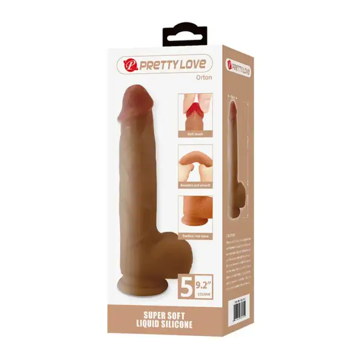 Dildo realist Pretty Love Orton 23,5 cm cu ventuză, silicon