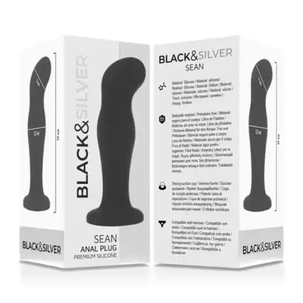 Dop anal Black&Silver Sean negru din silicon premium