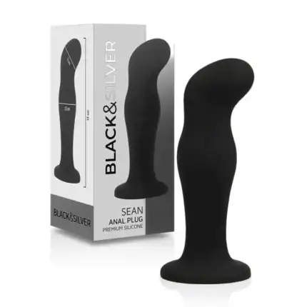 dop anal din silicon premium negru Black&Silver Sean