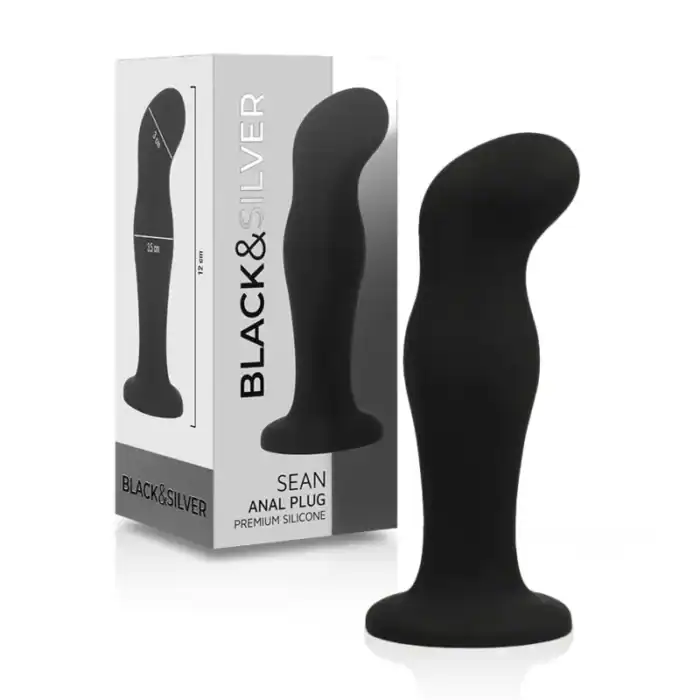 dop anal din silicon premium negru Black&Silver Sean