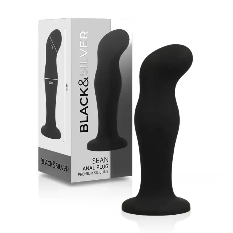 dop anal din silicon premium negru Black&Silver Sean