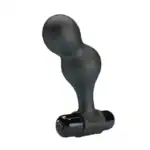 Dop anal vibrator Mr Play negru din silicon cu glonț albastru