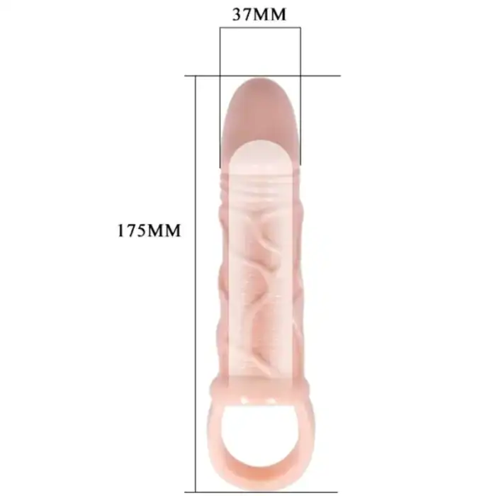 Husă extensoare Baile 13,5 cm cu strap pentru testicule, culoare naturală