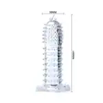 Husă pentru penis Baile transparentă cu puncte stimulatoare, 14 cm