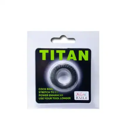 inel penis silicon Baile Titan, negru-verde