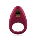 Inel vibrator Cici Beauty roșu din silicon cu stimulator pentru clitoris