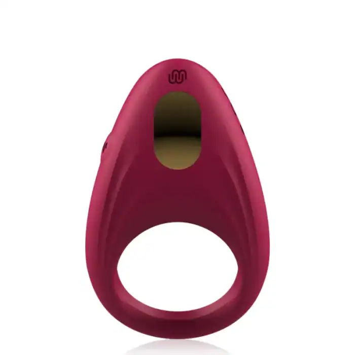 Inel vibrator Cici Beauty roșu din silicon cu stimulator pentru clitoris