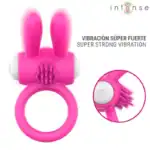 Inel vibrator Intense Hopps roz cu urechi de iepuraș