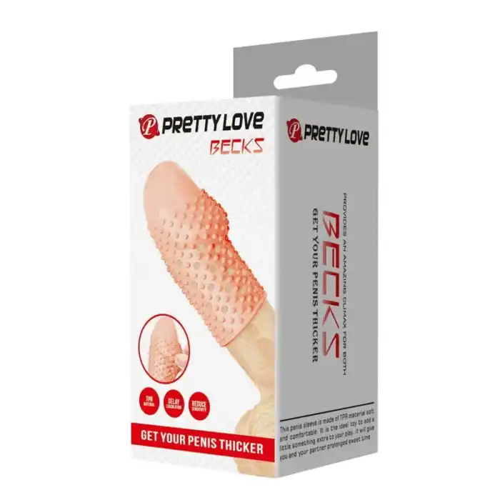 Manșon pentru penis Pretty Love Geek's natural cu proeminențe
