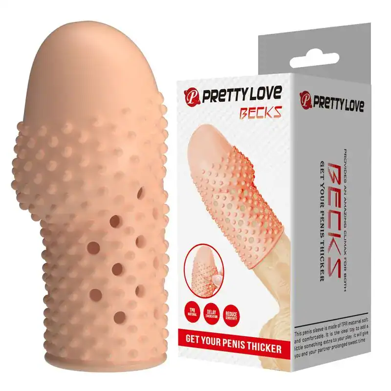 Manșon penis cu proeminențe Pretty Love Geek's natural