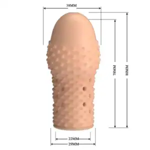 Dimensiuni Manșon pentru penis Pretty Love Geek's natural cu proeminențe