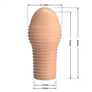 DimensiuniManșon pentru penis Pretty Love Hottt natural cu inele texturate