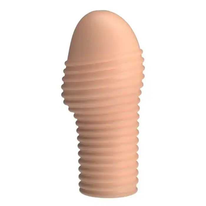 Manșon pentru penis Pretty Love Hottt natural cu inele texturate