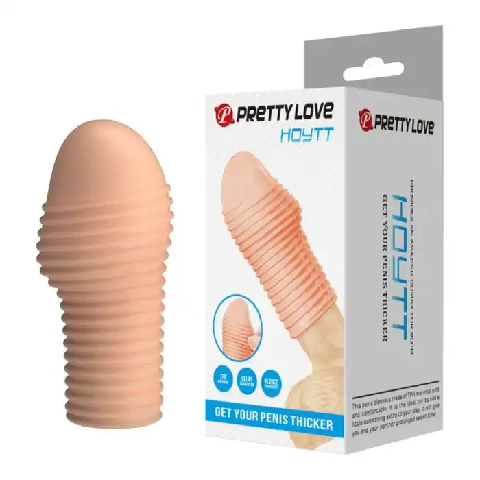 Manșon penis cu inele texturate Pretty Love Hottt natural