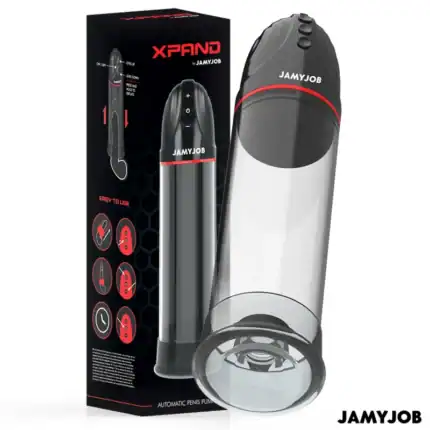 Pompă de erecție automată, 3 moduri de aspirație, gri, USB, Jamyjob Xpand