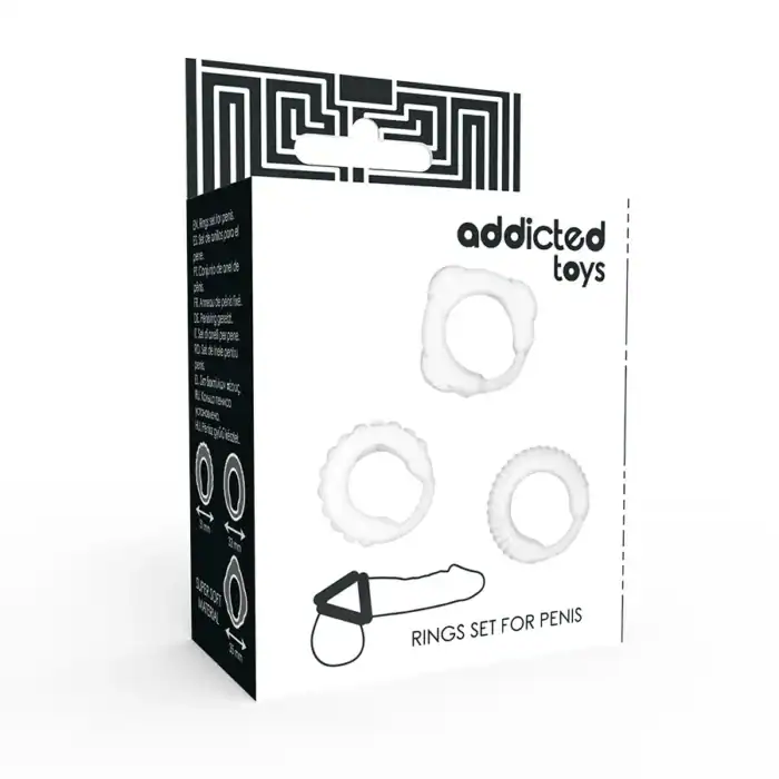 Set de 3 inele transparente pentru penis Addicted Toys