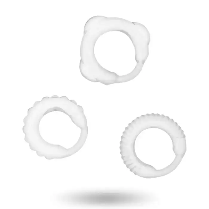 Set de 3 inele transparente pentru penis Addicted Toys