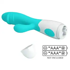 Vibrator verde Snappy Pretty Love acvamarin cu stimulare punct G și clitoris