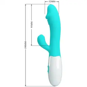 Vibrator verde Snappy Pretty Love acvamarin cu stimulare punct G și clitoris