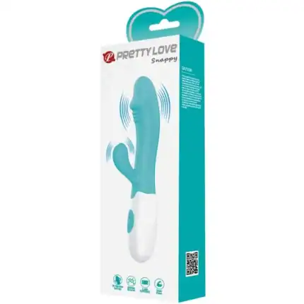 Vibrator verde Snappy Pretty Love acvamarin cu stimulare punct G și clitoris