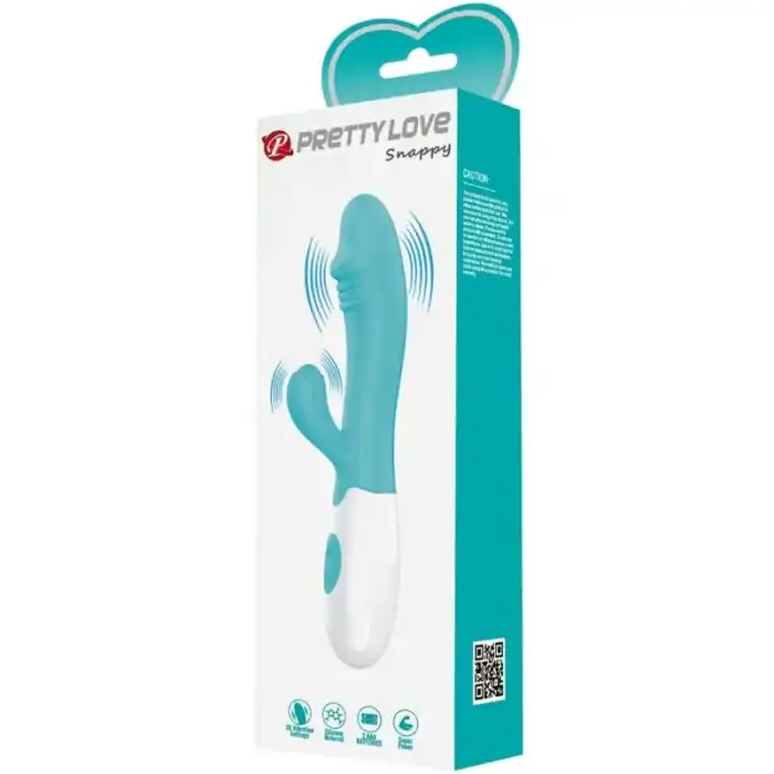Vibrator verde Snappy Pretty Love acvamarin cu stimulare punct G și clitoris