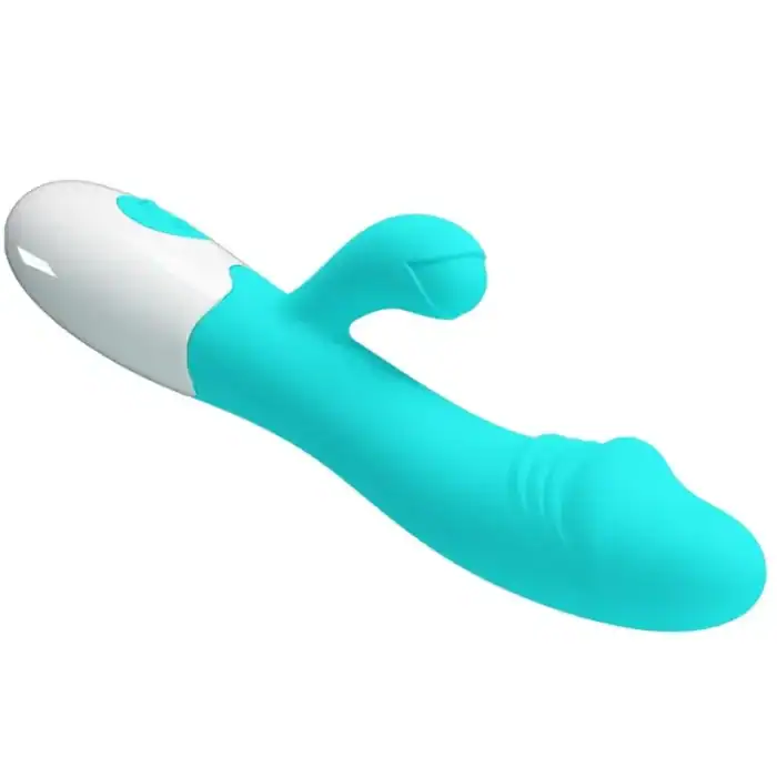Vibrator verde Snappy Pretty Love acvamarin cu stimulare punct G și clitoris