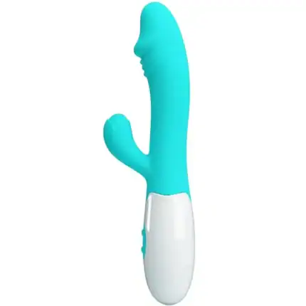 Vibrator verde Snappy Pretty Love acvamarin cu stimulare punct G și clitoris