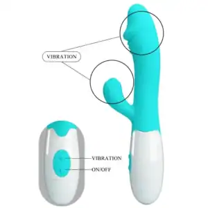 Vibrator verde Snappy Pretty Love acvamarin cu stimulare punct G și clitoris