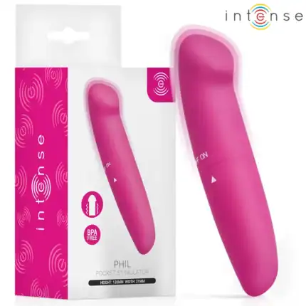 Intense - Vibrator punct G Phil, roz, 13 cm, format de călătorie
