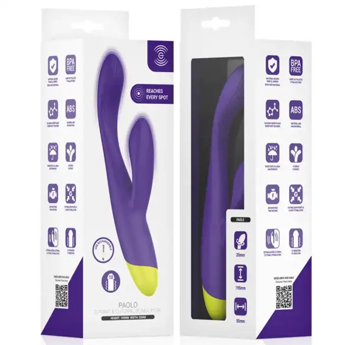 Vibrator rabbit reîncărcabil Intense Paolo pentru punct G și clitoris