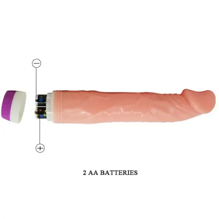 Vibrator realist Baile Natural 22 cm cu bază rotativă